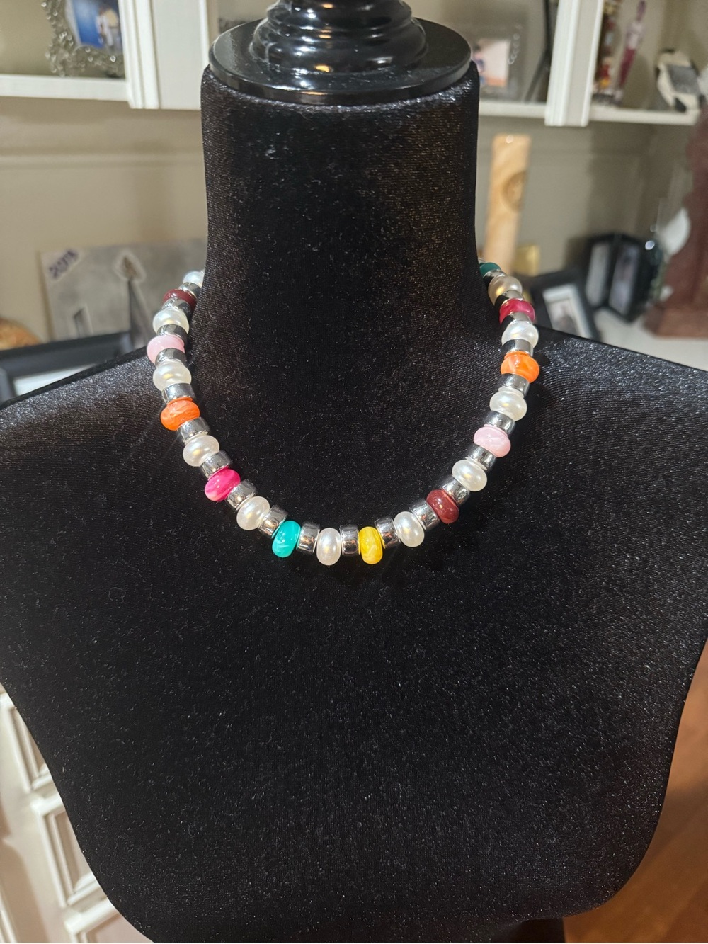 NWT Treasure Jewels Silver Tone Joyful Beaded Necklace